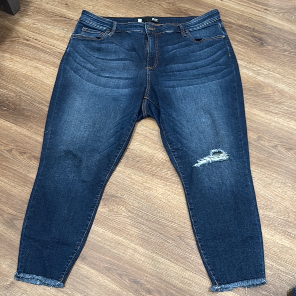 KUT straight leg Women's Blue Distressed Jeans